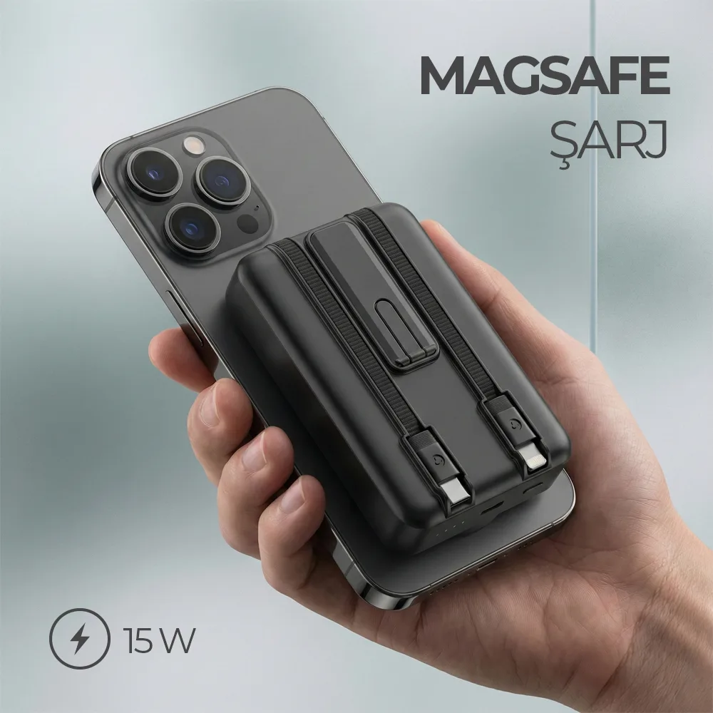 Işıklı Logo Magsafe 10000 mAh