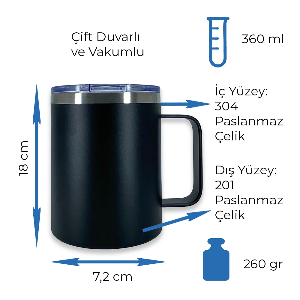 Kulplu Termos Bardak 360 ml