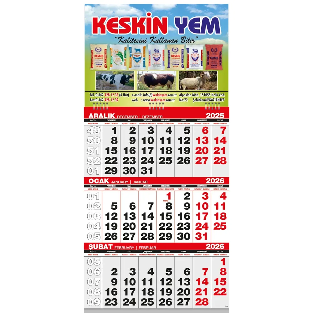 Ekonomik Küçük Boy Gemici Takvim